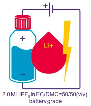 六氟磷酸锂 溶液 in ethylene carbonate and dimethyl carbonate, 2.0 M LiPF6 in EC/DMC=50/50(v/v), battery grade