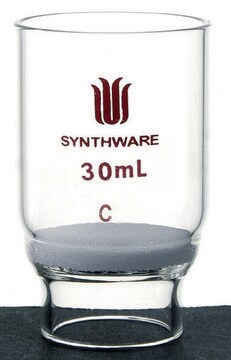 Synthware&#8482; Gooch low form crucible 30 mL, frit O.D. 30&#160;mm, porosity: medium