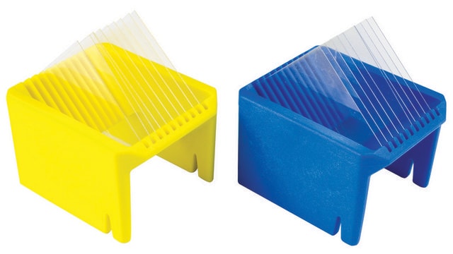 Wash-N-Dry&#8482; 盖玻片架 yellow, holds all slipcover sizes including 18, 22 and 25 mm