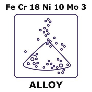 Stainless steel - AISI 316l powder, 45 max. part. size (micron), Fe/Cr18%/Ni10%/Mo 3%, weight 500&#160;g, condition atomized