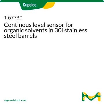 Continous level sensor for organic solvents in 30l stainless steel barrels