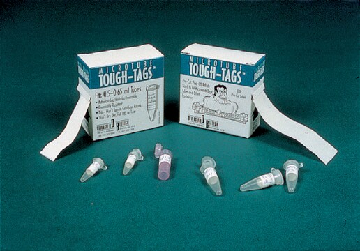 Tough-Tags&#8482; microcentrifuge tube labels size 1.28&#160;in. × 0.5&#160;in., clear