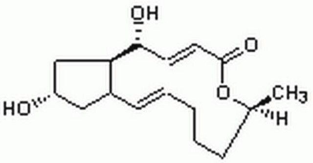 (+)-Brefeldin A，来源于布雷正青霉菌 Specifically and reversibly blocks translocation of proteins from the endoplasmic reticulum (ER) to the Golgi apparatus without affecting endocytosis or lysosome function.