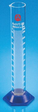 Aldrich&#174; Essentials graduated cylinder, class B, student grade capacity 10 mL, subdivision, 0.20 mL, tol. 0.20 mL, Graduated "To Contain", plastic bumper and base