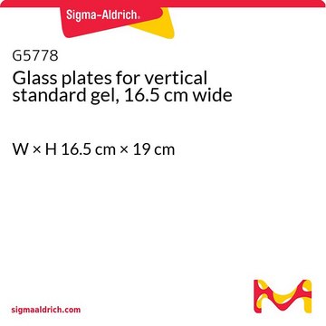 Glass plates for vertical standard gel, 16.5 cm wide W × H 16.5&#160;cm × 19&#160;cm