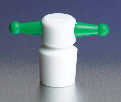 Pyrex&#174; PTFE key-hole stopper, color-coded yellow, stopper size 22