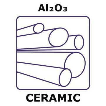 Alumina rod, length 50 mm, 20.0&#160;mm diameter, bulk density 0.78&#160;g/cm3