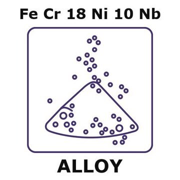 Stainless steel - AISI 347 powder, 45 max. part. size (micron), Fe/Cr18%/Ni10%/Nb%, weight 50&#160;g, condition atomized