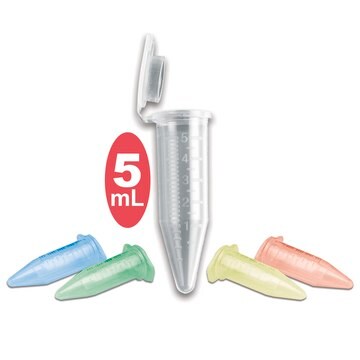 MTC&#8482; Bio Snap Cap MacroTubes&#174; capacity 5&#160;mL, clear, non-sterile, pack of 200&#160;ea (2 x bags 100 ea)