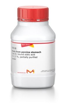 Mucina from porcine stomach Type III, bound sialic acid 0.5-1.5&#160;%, partially purified powder