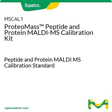 ProteoMass&#8482; Peptide and Protein MALDI-MS Calibration Kit（ProteoMassペプチドおよびタンパク質MALDI-MSキャリブレーションキット） Peptide and Protein MALDI MS Calibration Standard