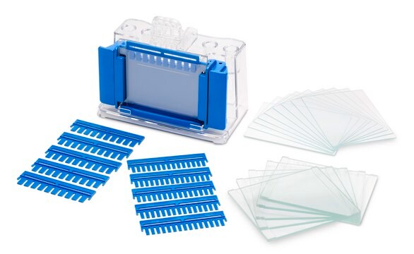 mPAGE&#174; Gel Casting Device Kit for hand casting mini gels with a 0.75 mm, 1.0 mm or 1.5 mm thickness, includes plates and combs