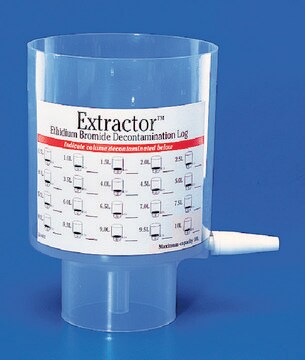 Extractor for Ethidium Bromide Decontamination includes storage cap and adhesive label