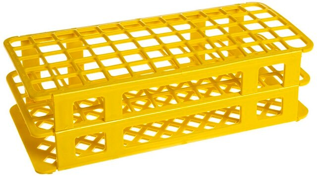 Fold and Snap test tube rack for tubes, 17&#160;mm, yellow