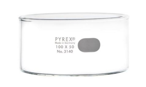 Pyrex&#174; crystallizing dish capacity 325&#160;mL, O.D. × H ~100&#160;mm × 50&#160;mm