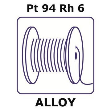 Platinum/Rhodium wire, Pt 94%/Rh 6%, 0.50&#160;mm diameter, length 0.1 m, temper annealed