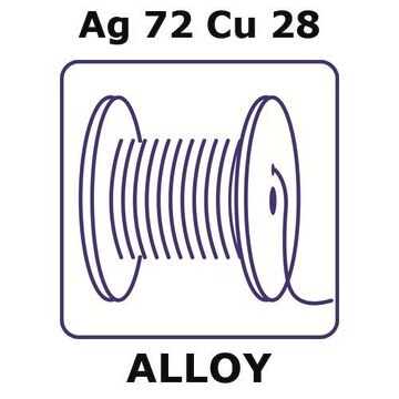 Silver-copper alloy, Ag72Cu28 5m wire, 0.8mm diameter, as drawn