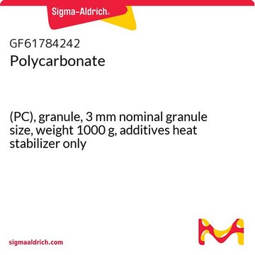 Polycarbonate (PC), granule, 3&#160;mm nominal granule size, weight 1000&#160;g, additives heat stabilizer only