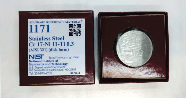 Edelstahl NIST&#174; SRM&#174; 1171, Cr 17 - Ni 11 - Ti 0.3 (AISI 321)