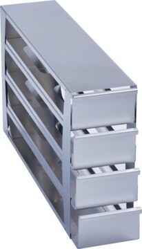 Eppendorf&#174; Drawer style stainless steel rack for CryoCube&#174; F740 upright freezers closed configuration for storage of 16 boxes up to 136 x 136 x 78 mm (3 inch boxes), 5-Compartment, external W × D × H (140&#160;mm) (563&#160;mm) (331&#160;mm)