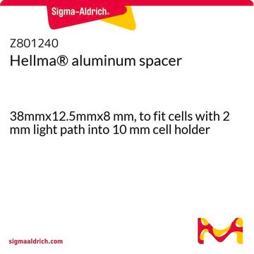 Hellma&#174; aluminum spacer 38mmx12.5mmx8 mm, to fit cells with 2 mm light path into 10 mm cell holder