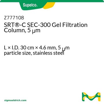 SRT&#174;-C-Gelfiltrationssäule SEC-300, 5 &#956;m L × I.D. 30&#160;cm × 4.6&#160;mm, 5&#160;&#956;m particle size, stainless steel