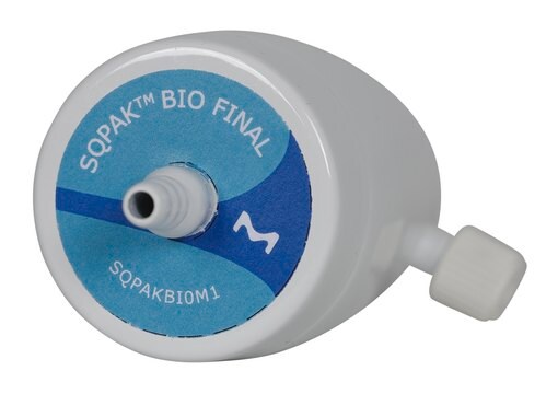 Filtro finale SQPAK&#8482; Bio For pyrogen, nuclease, protease and bacteria-free ultrapure water. Use with ultrapure dispensing module of Milli-Q&#174; SQ 2Series systems.