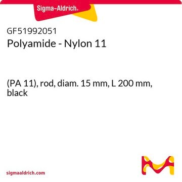 Polyamide - Nylon 11 (PA 11), rod, diam. 15&#160;mm, L 200&#160;mm, black