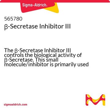 Inhibitor β-sekretazy III The &#946;-Secretase Inhibitor III controls the biological activity of &#946;-Secretase. This small molecule/inhibitor is primarily used for Neuroscience applications.