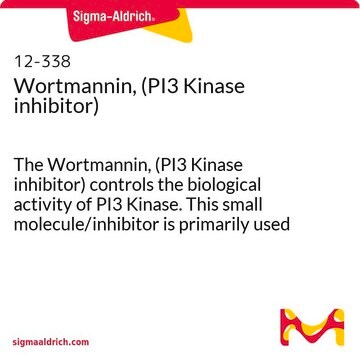 Wortmanina (inhibitor kinazy PI3) The Wortmannin, (PI3 Kinase inhibitor) controls the biological activity of PI3 Kinase. This small molecule/inhibitor is primarily used for Biochemicals applications.