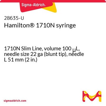 Hamilton&#174; 1710N 注射器 1710N Slim Line, volume 100&#160;&#956;L, needle size 22 ga (blunt tip), needle L 51&#160;mm (2&#160;in.)