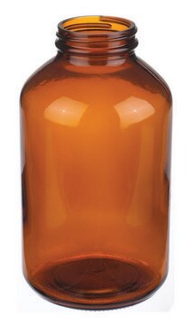 Wheaton wide-mouth bottle without cap, wide-mouth amber soda-lime glass bottle, capacity (1,000&#160;mL)