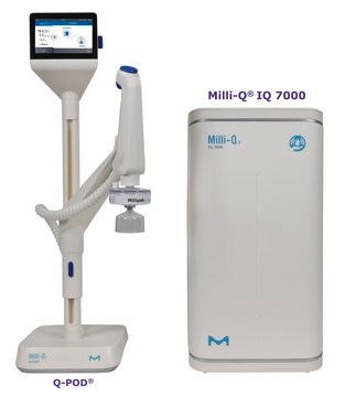 Sistema de purificação de água ultrapura Milli-Q&#174; IQ 7000 output: type 1 water (18.2 M&#937;·cm), the most advanced Milli-Q&#174; ultrapure (Type 1) water purification system that is intelligent, intuitive, and green.