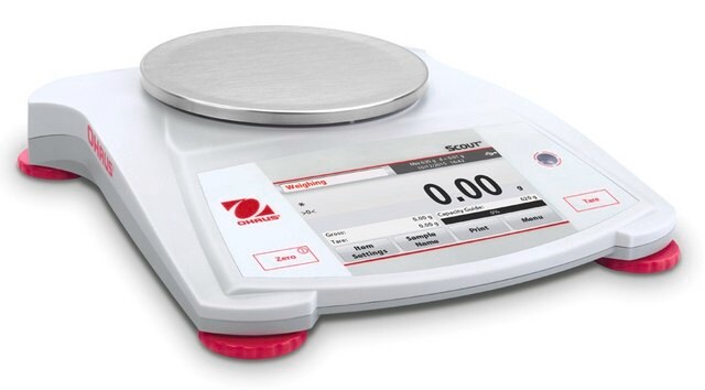 Ohaus&#174; Scout&#174; Portable Touchscreen Balance Model STX422, weighing capacity 420&#160;g, resolution: 0.01&#160;g, AC/DC input 230 V