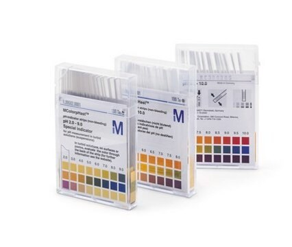 pH-indicator strips pH 5.2 - 7.2 Special indicator non-bleeding: no, colorimetric, pH range 5.2-7.2, graduations and accuracy accuracy: 0.4&#160;pH unit, MQuant&#174;