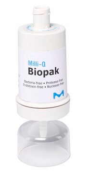 Polisseur Biopak Ultrafilter for the production of pyrogen-, nuclease-, protease- and bacteria-free water at the point of dispense of Milli-Q&#174; IQ/IX/EQ systems