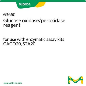 グルコースオキシダーゼ/ペルオキシダーゼ試薬 for use with enzymatic assay kits GAGO20, STA20