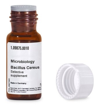 Bacillus cereus-Selektivergänzung selective by defined nutrients for Bacillus cereus, pkg of 10&#160;vials, for the preparation of MYP Agar Base