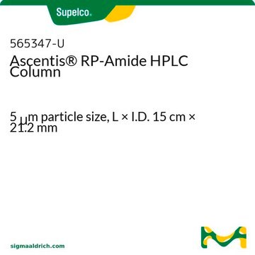 Ascentis&#174;RP-Amide HPLCカラム 5&#160;&#956;m particle size, L × I.D. 15&#160;cm × 21.2&#160;mm