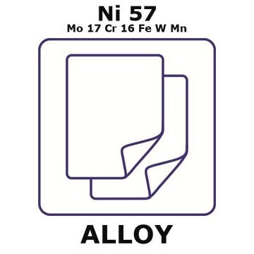 Hastelloy&#174; C276 - heat resisting alloy, Ni57Mo17Cr16FeWMn foil, 50 x 50mm, 0.15mm thickness, annealed