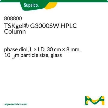 Colonna HPLC TSKgel&#174; per HPLC di esclusione dimensionale (Tipo SW) phase diol, L × I.D. 30&#160;cm × 8&#160;mm, 10&#160;&#956;m particle size, glass