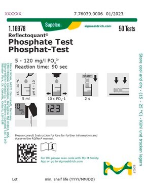 磷酸盐测试 reflectometric, 5-120&#160;mg/L (PO43-), for use with REFLECTOQUANT&#174;