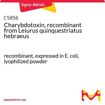 Charybdotoxin, recombinant from Leiurus quinquestriatus hebraeus recombinant, expressed in E. coli, lyophilized powder