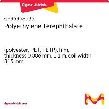 Polyethylene Terephthalate (polyester, PET, PETP), film, thickness 0.006&#160;mm, L 1&#160;m, coil width 315&#160;mm