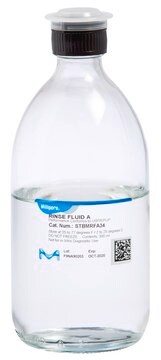 Fluid A - Ready-to-use Rinse Fluid bottle capacity 500&#160;mL, bottle filling volume 300&#160;mL, closure type, Black screw cap with septum and protector, pack of 4&#160;bottles