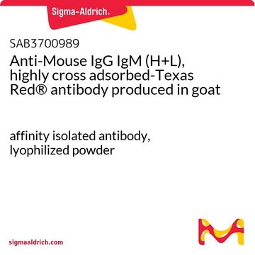 Anti-Mouse IgG IgM (H+L), highly cross adsorbed-Texas Red&#174; antibody produced in goat affinity isolated antibody, lyophilized powder