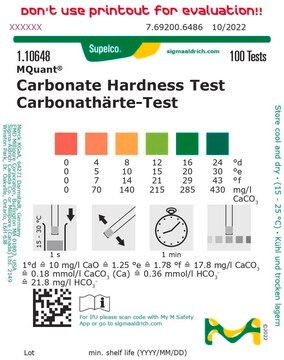 Test twardości węglanowej colorimetric, water hardness 4-24&#160;°d, MQuant&#174;