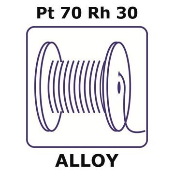 Platinum-rhodium alloy, Pt70Rh30 0.2m wire, 0.10mm diameter, annealed