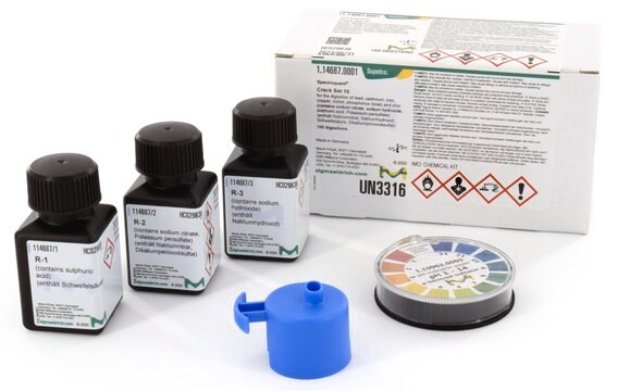 Conjunto Crack 10 sufficient for 100 digestions of lead, cadmium, iron, copper, nickel, phosphorus (total) and zinc, Spectroquant&#174;