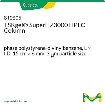 TSKgel&#174; SuperHZ3000 HPLC Column phase polystyrene-divinylbenzene, L × I.D. 15&#160;cm × 6&#160;mm, 3&#160;&#956;m particle size